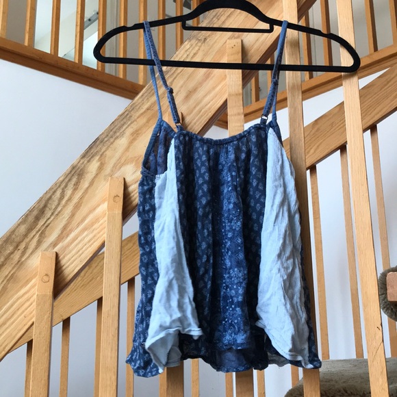 Blue Striped Trapeze-style Tank Top - Picture 2 of 3